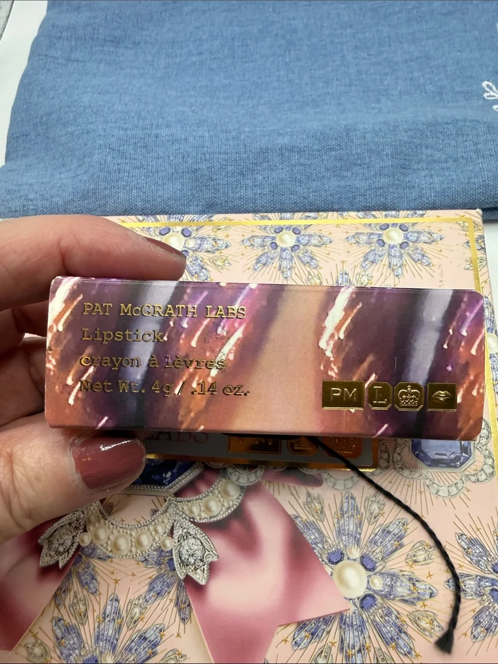 Pat McGrath Pallete and Lipstick, Lavender Eye Mask and Cosmetic Pouch Set